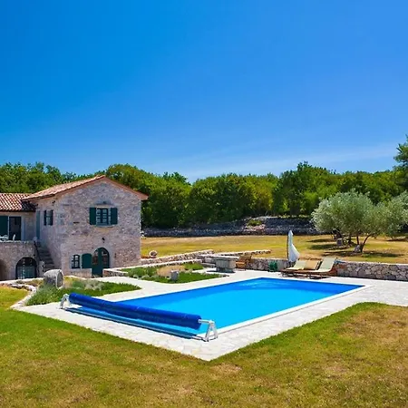 Stone With Pool, Large Yard, Sea View, Complete Privacy - By Traveler Tourist Agency Krk - Id 2216 Villa *