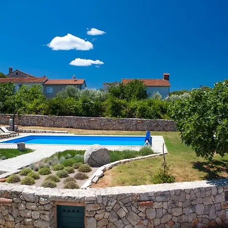 Stone With Pool, Large Yard, Sea View, Complete Privacy - By Traveler Tourist Agency Krk - Id 2216 * Strilčići