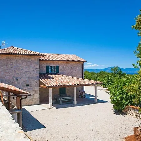 Stone With Pool, Large Yard, Sea View, Complete Privacy - By Traveler Tourist Agency Krk - Id 2216 * Strilčići