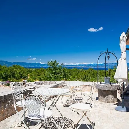 Stone With Pool, Large Yard, Sea View, Complete Privacy - By Traveler Tourist Agency Krk - Id 2216 * Strilčići