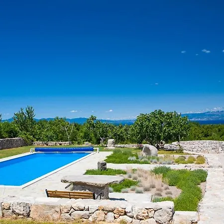 Villa Stone With Pool, Large Yard, Sea View, Complete Privacy - By Traveler Tourist Agency Krk - Id 2216